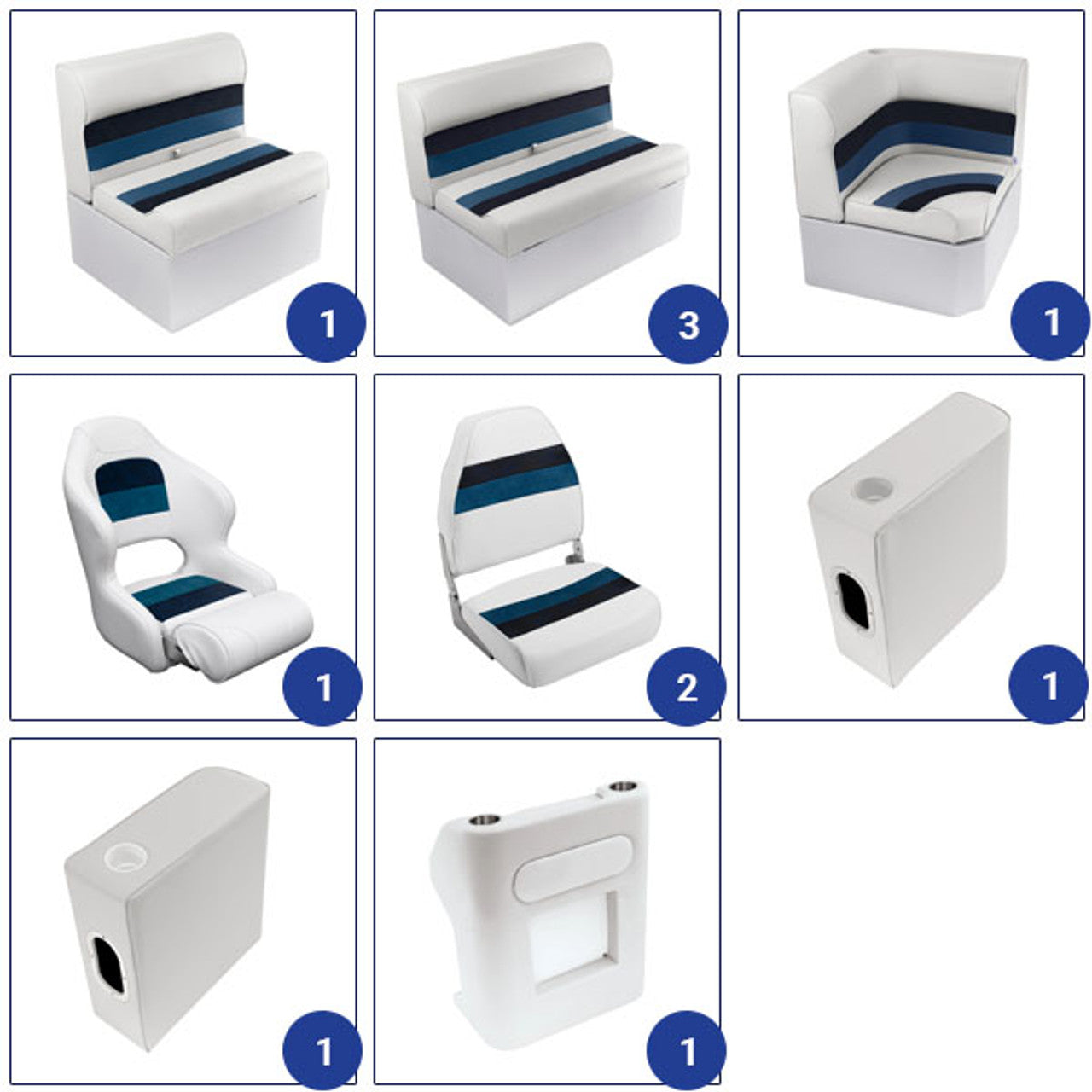 Wise Deluxe 22'+ Fishing Pontoon Furniture Set