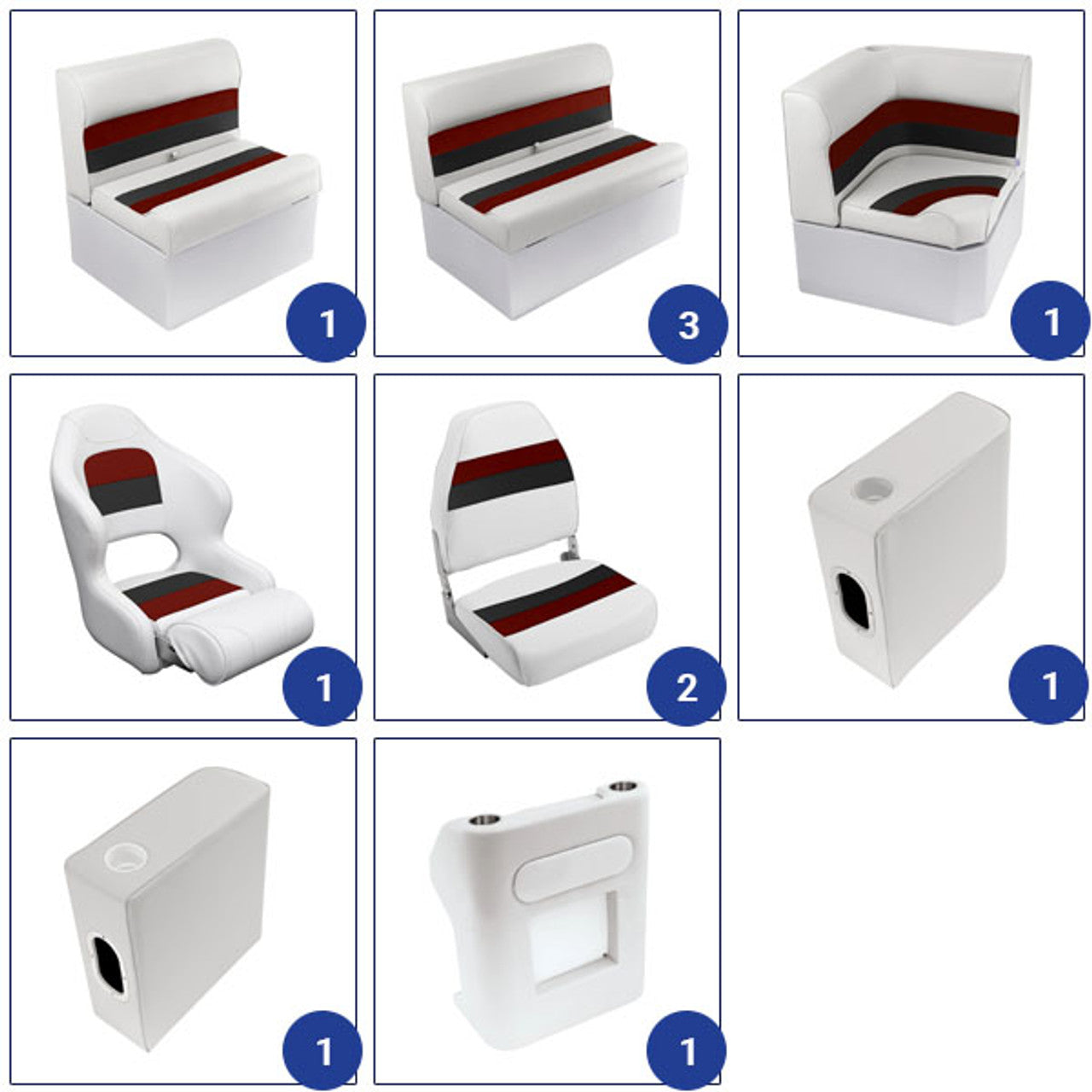Wise Deluxe 22'+ Fishing Pontoon Furniture Set