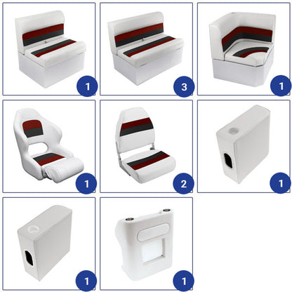 Wise Deluxe 22'+ Fishing Pontoon Furniture Set