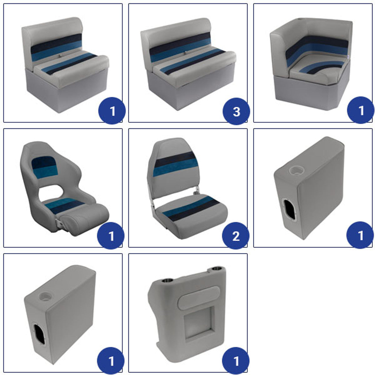 Wise Deluxe 22'+ Fishing Pontoon Furniture Set