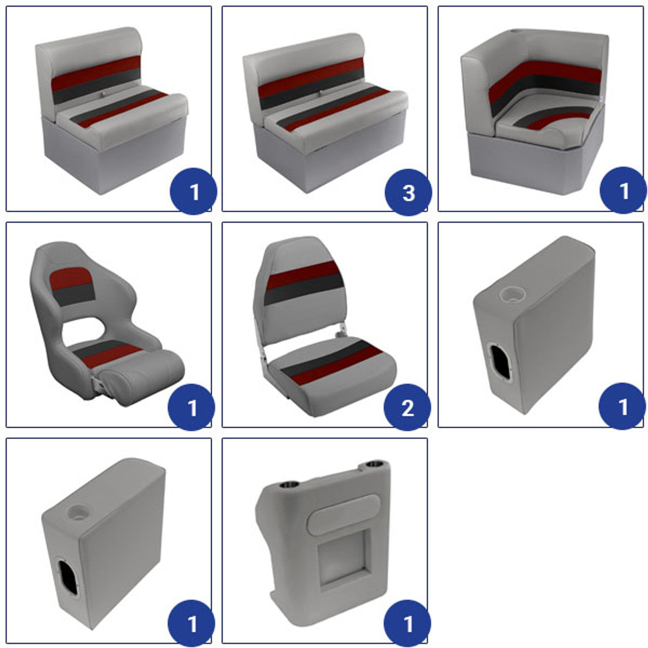 Wise Deluxe 22'+ Fishing Pontoon Furniture Set
