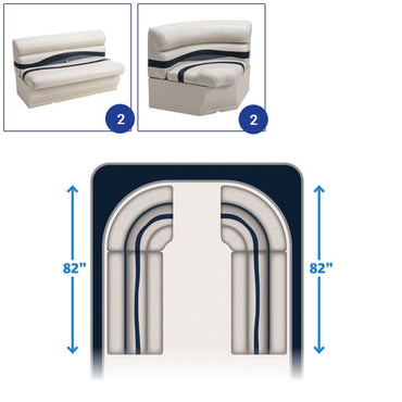 Wise Premier Radius Bow Pontoon Furniture Set