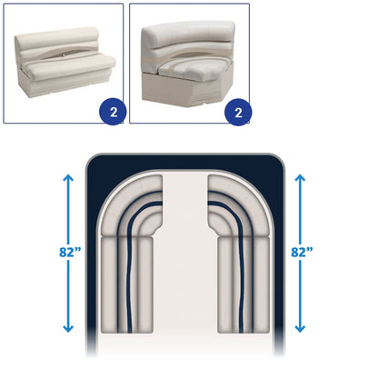 Wise Premier Radius Bow Pontoon Furniture Set