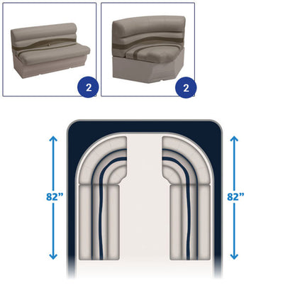 Wise Premier Radius Bow Pontoon Furniture Set