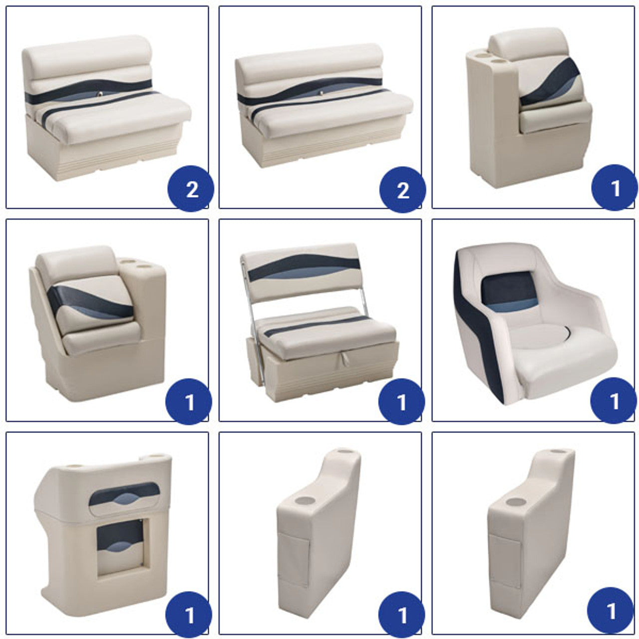 Wise Premier Pontoon 20-22'+ Traditional Pontoon Furniture Set