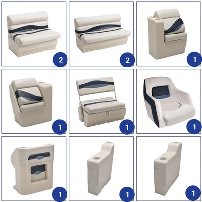 Wise Premier Pontoon 20-22'+ Traditional Pontoon Furniture Set
