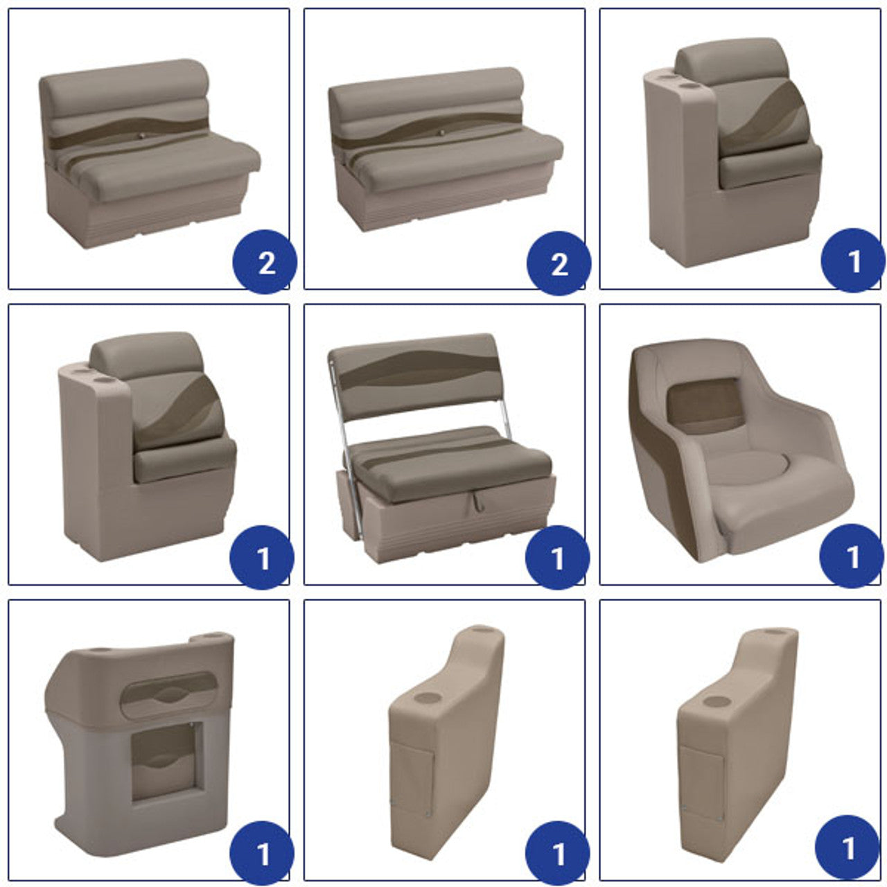 Wise Premier Pontoon 20-22'+ Traditional Pontoon Furniture Set