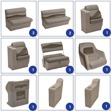 Wise Premier Pontoon 20-22'+ Traditional Pontoon Furniture Set