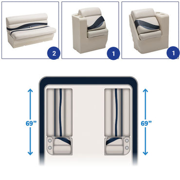Wise Premier Bench & Lean Back Pontoon Furniture Set