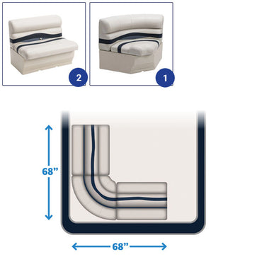 Wise Premier Rear Entry "L" Pontoon Furniture Set