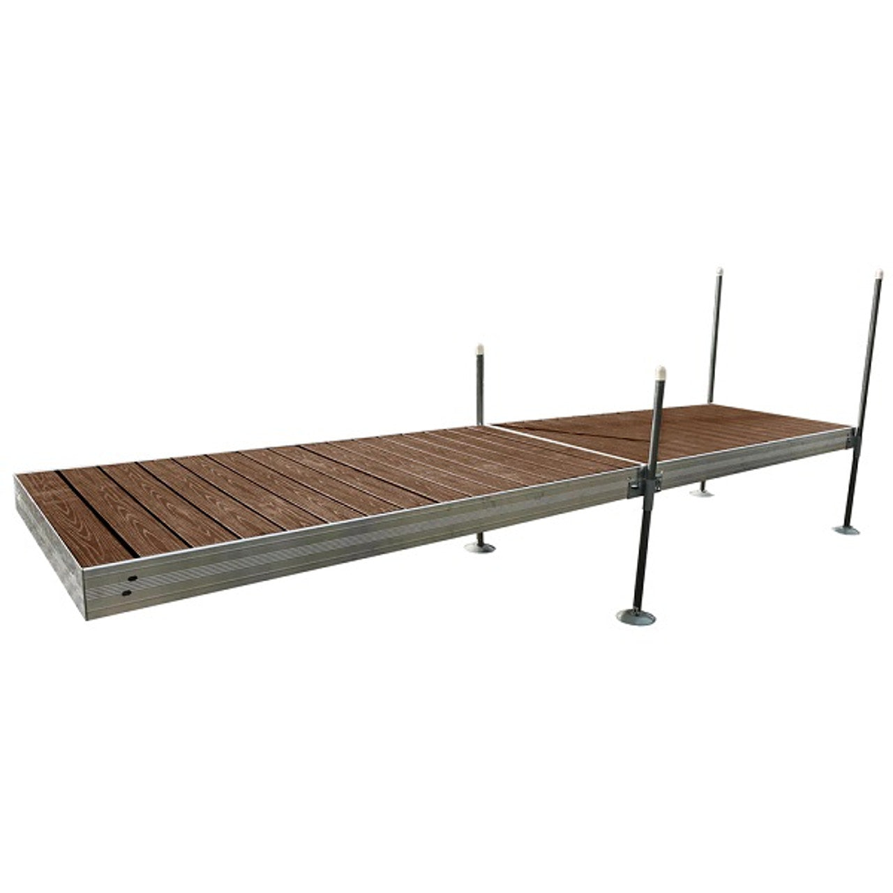 Tommy Docks Straight Dock w/Brown Composite Decking