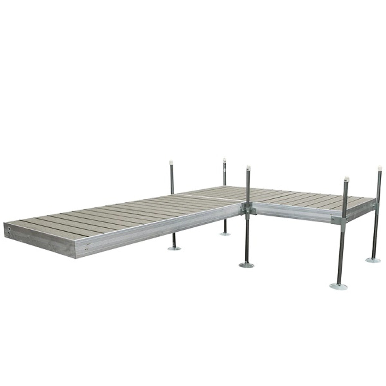 Quai en L Tommy Docks avec terrasse composite grise