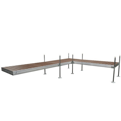 Quai en L Tommy Docks avec terrasse composite marron