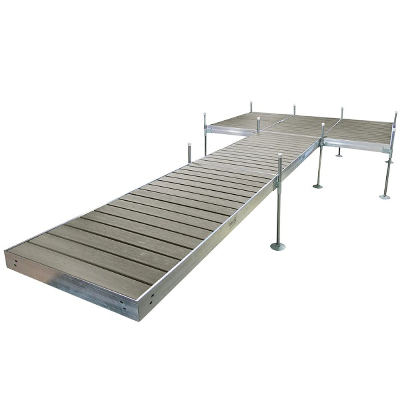 Muelle de plataforma Tommy Docks con cubierta de composite gris