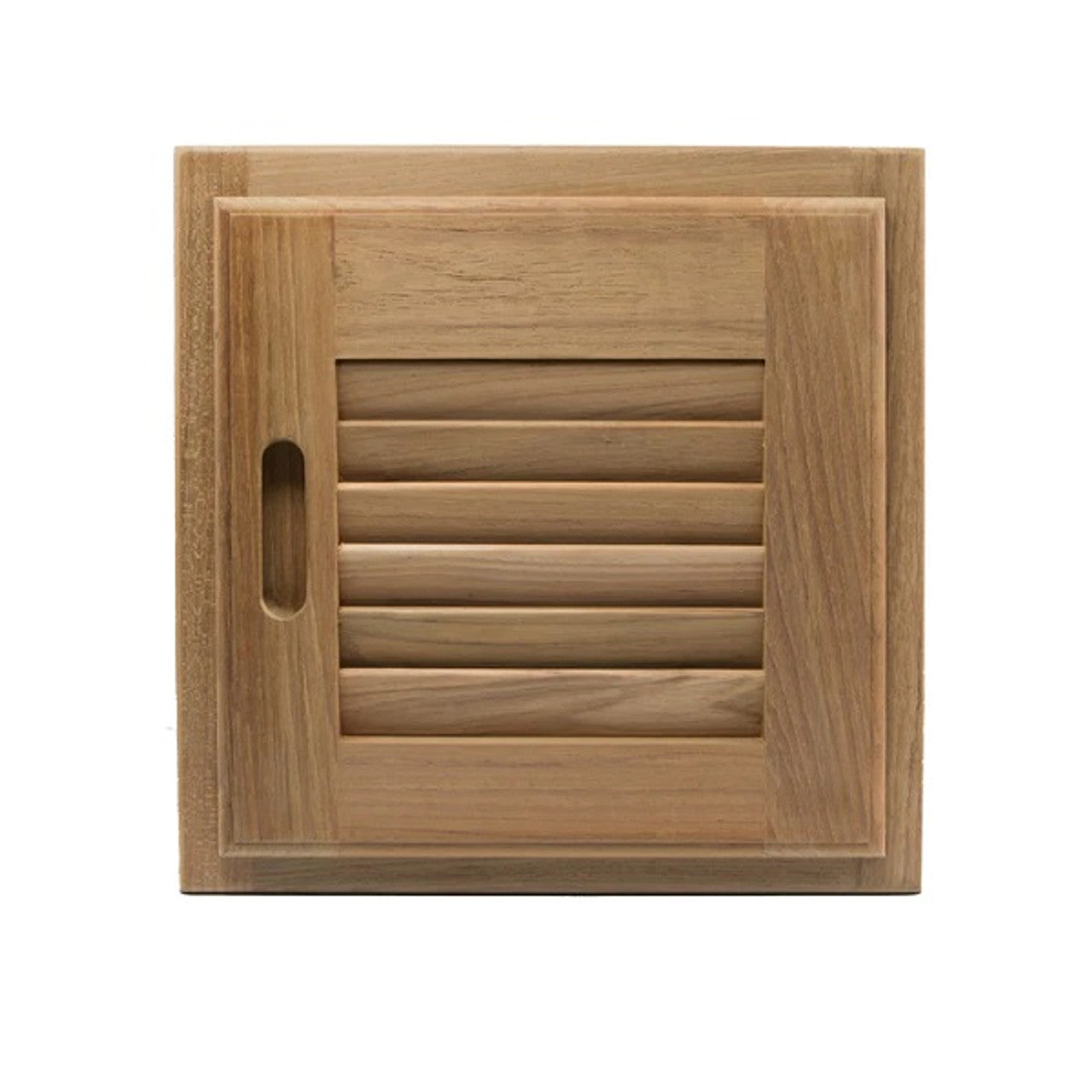 Whitecap Louvered Teak Door & Frame - Right Hand