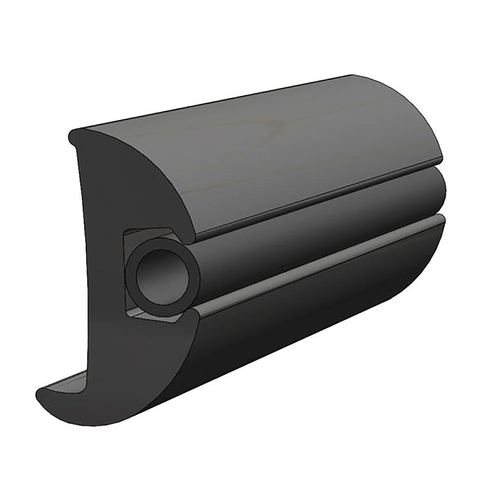 TACO Flexible Vinyl Black Rub Rail 1-1/16" x 1-7/8" 50&#39;L