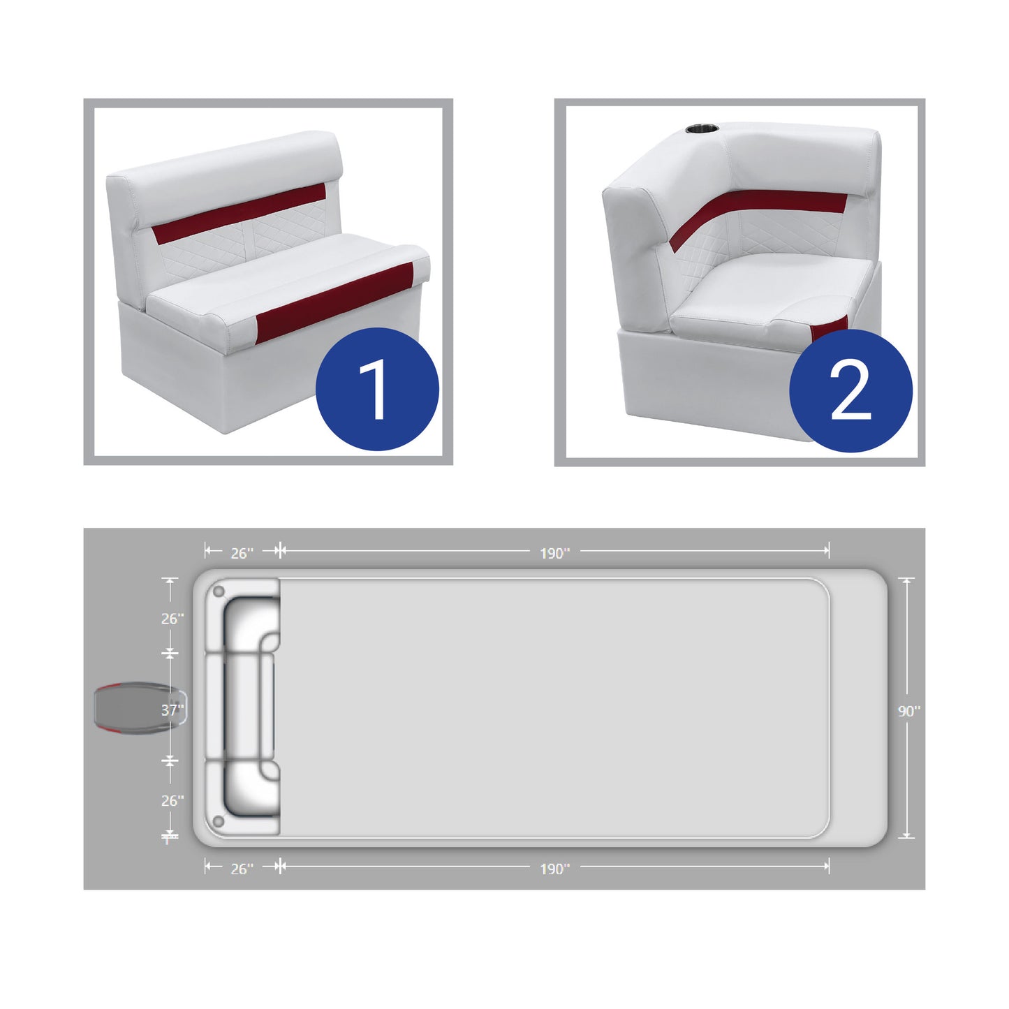 Ensemble de meubles de ponton arrière Wise DLX