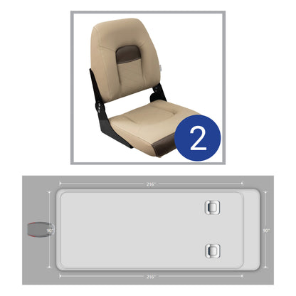 Ensemble de meubles de ponton à deux sièges pliants Wise DLX