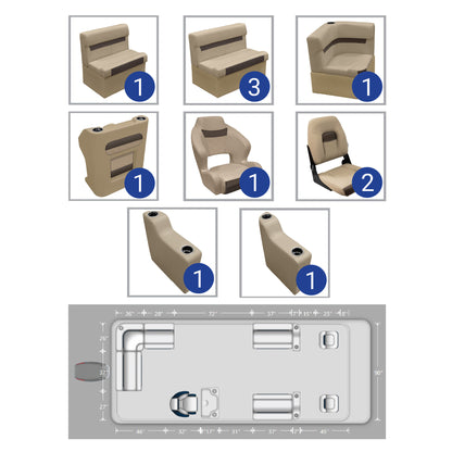 Ensemble de meubles pour ponton de pêche Wise DLX 22'+