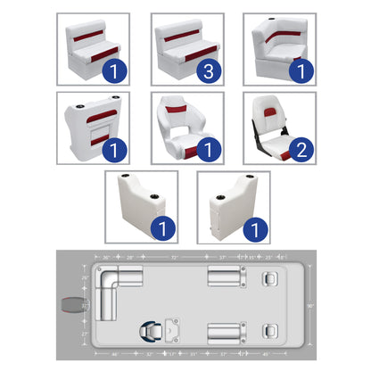 Ensemble de meubles pour ponton de pêche Wise DLX 22'+