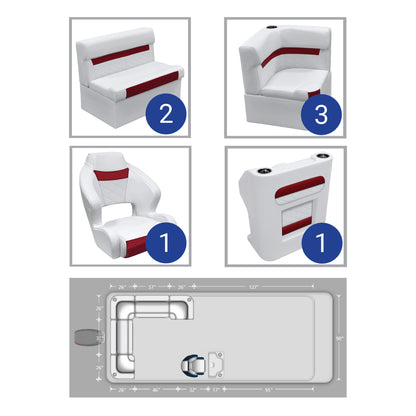 Wise Deluxe Rear "L" Pontoon Furniture Set