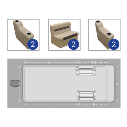 Wise DLX Front Couch Pontoon Furniture Set