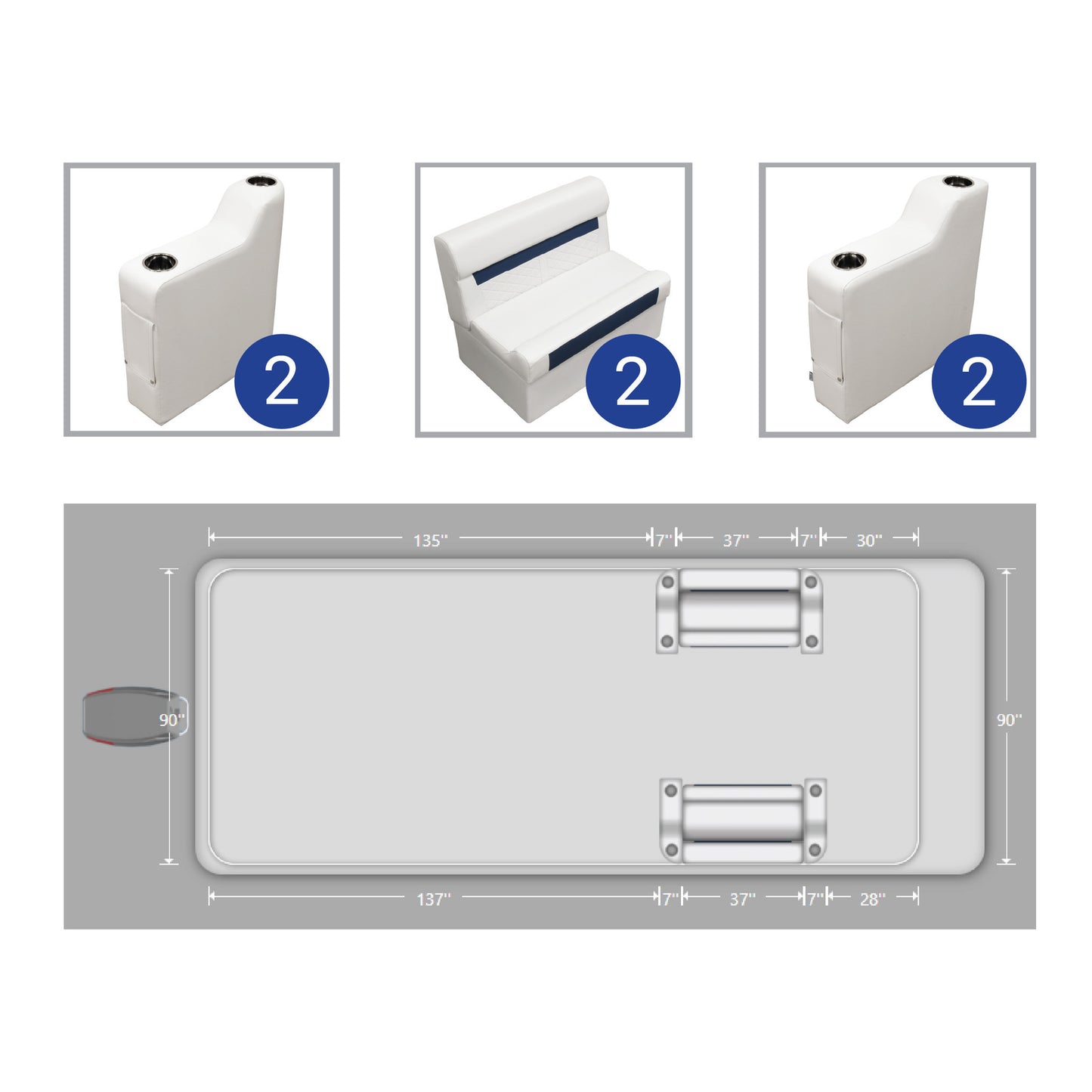 Wise DLX Front Couch Pontoon Furniture Set