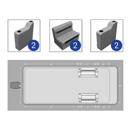 Wise DLX Front Couch Pontoon Furniture Set