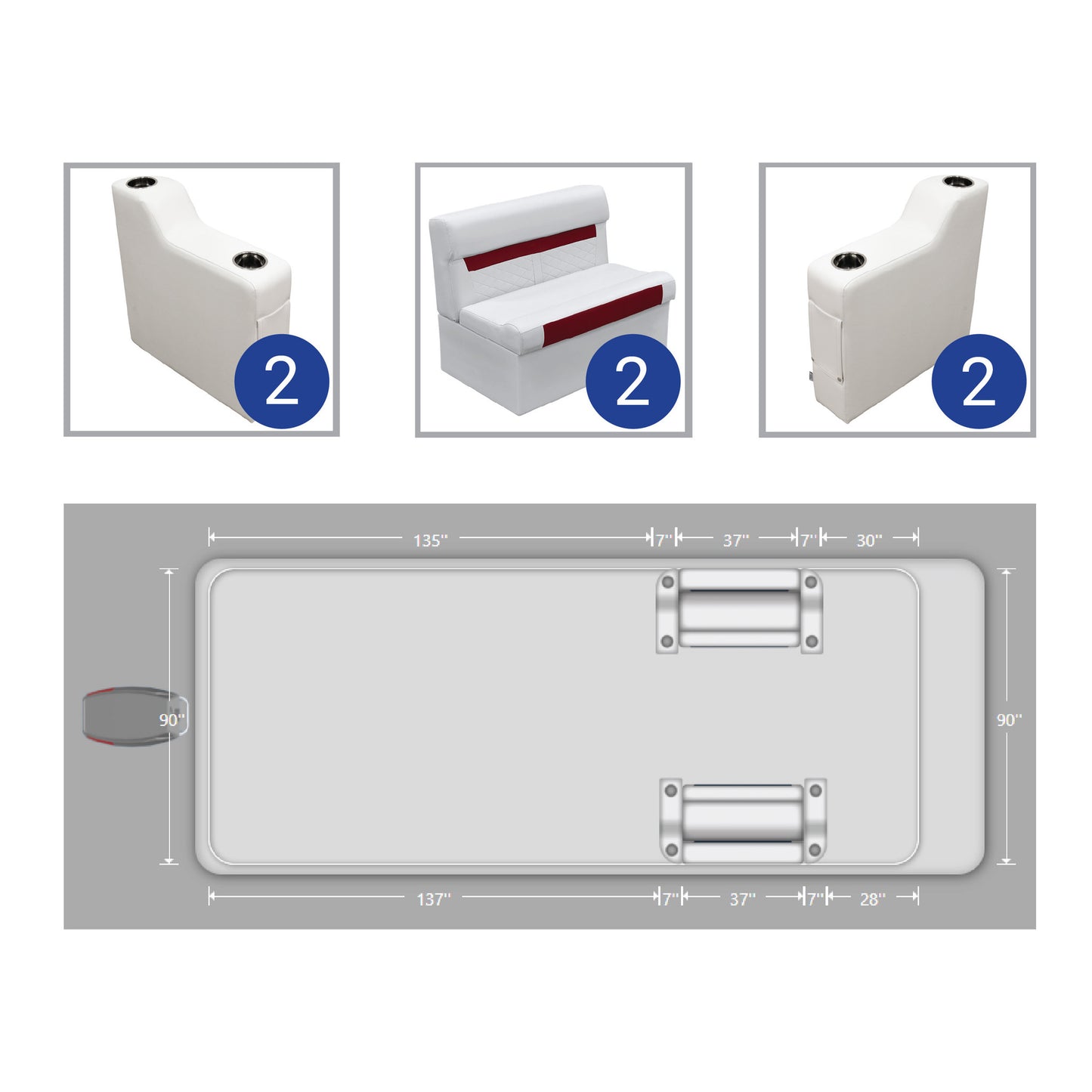 Wise DLX Front Couch Pontoon Furniture Set