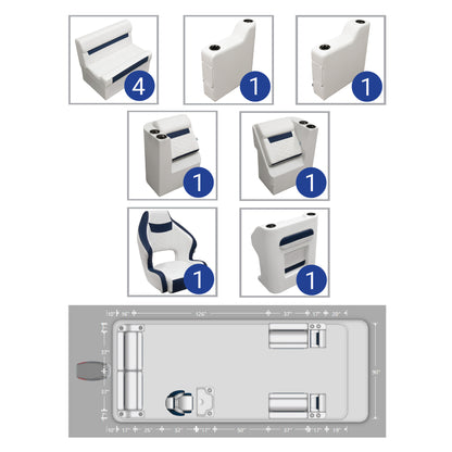 Wise DLX 18'-22' Full Pontoon Furniture Set
