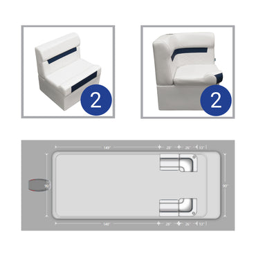 Ensemble de meubles de ponton avec canapé d'angle avant Wise DLX