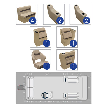 Ensemble de meubles de ponton Wise DLX Lounge avec banquette arrière