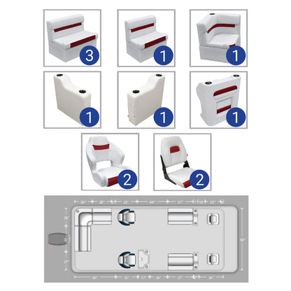Ensemble de meubles pour ponton de pêche arrière Wise DLX 18-22'