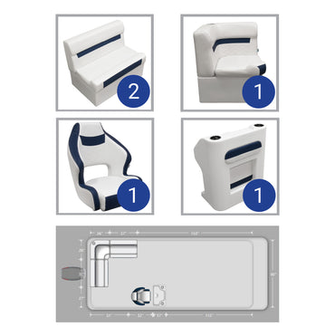 Ensemble de meubles de ponton arrière Wise DLX Small L