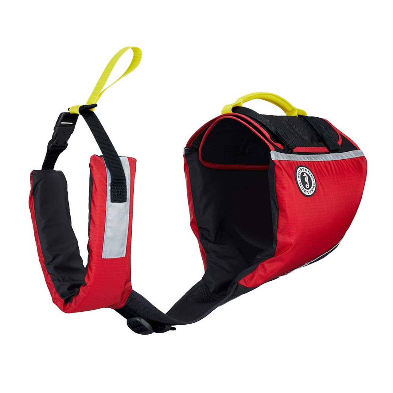 Mustang MV5020-123-M-216 Underdog Foam Flotation Dog Jacket - Red/Black - Medium