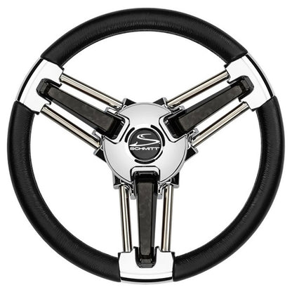 Schmitt  Ongaro Burano Wheel 14" 3/4" Tapered Shaft Black Polyurethane w/Stainless Spoke Includes Center Cap/Nut