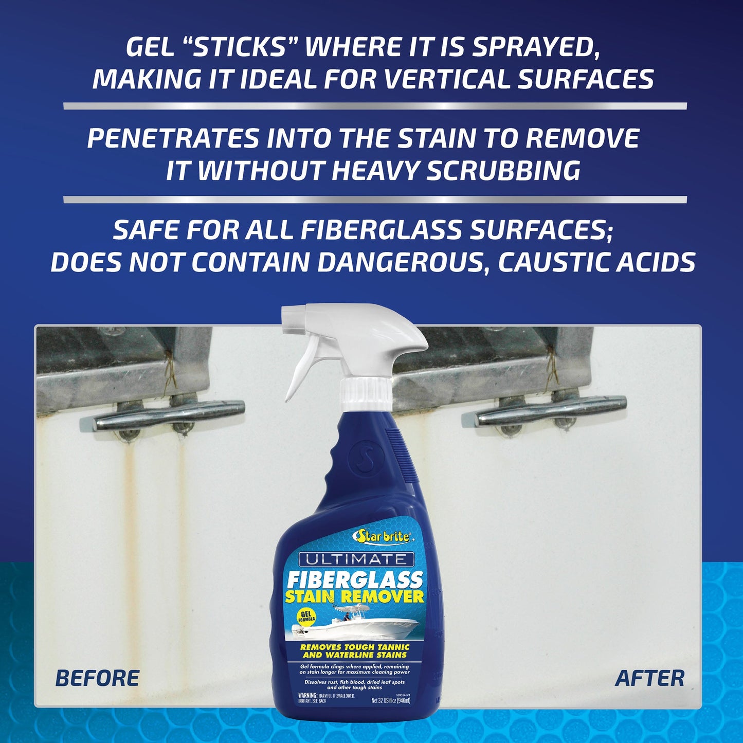 Starbrite Ultimate Fiberglass Stain Remover - Gel Formula