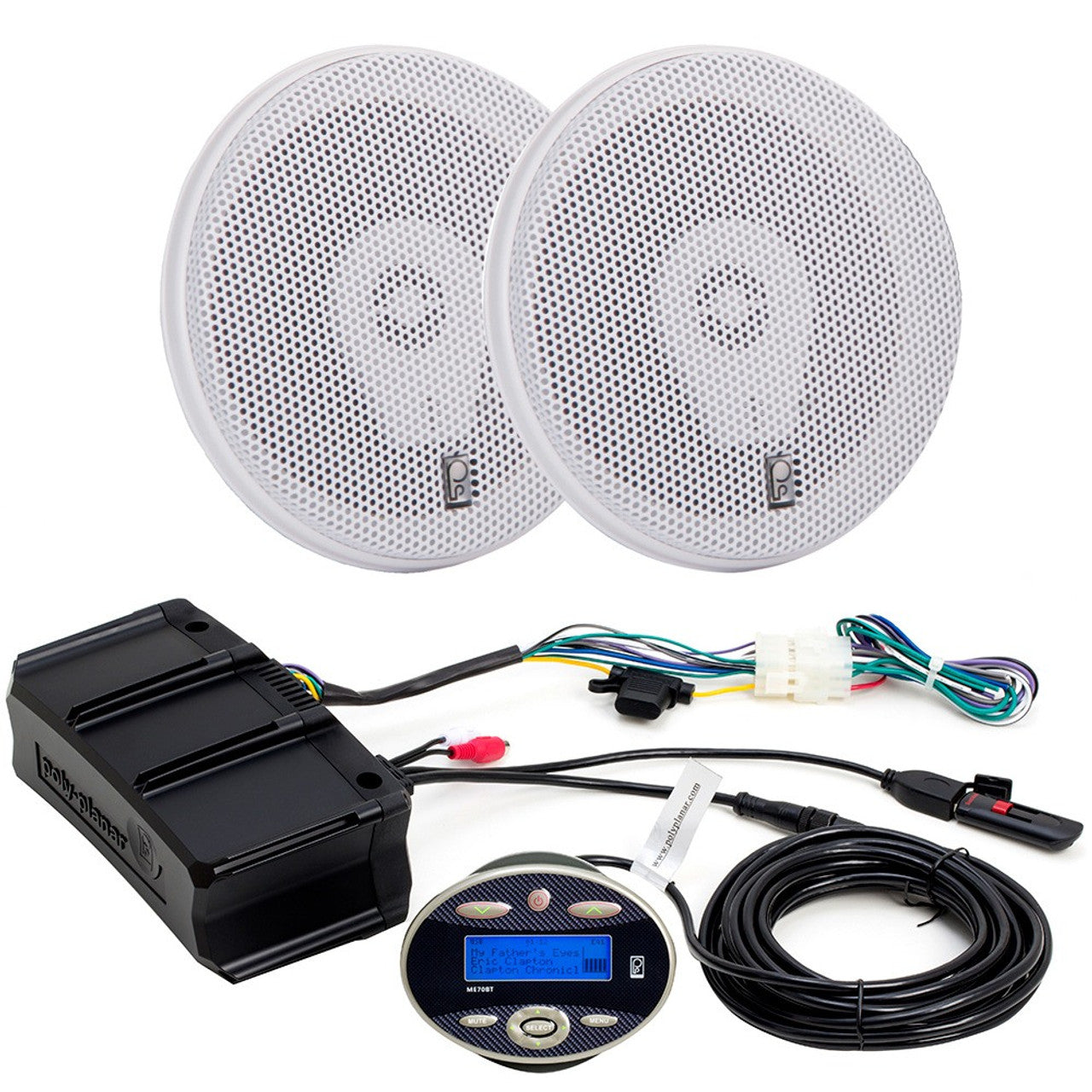 Poly-Planar ME70BTW8505W Amplifier Package w/ME70BT MA-8505W Speakers