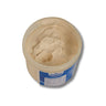 Open tub of Aqua-Buff 2000 polishing compound viewed from above, showing the thick tan paste inside.