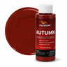 Autumn liquid pigment 4 oz bottle beside a glossy rust red color swatch