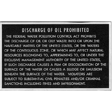 Oil Discharge Plaque