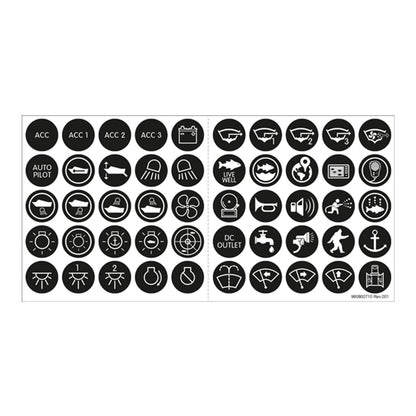 Blue Sea Push Button Switch Label Kit