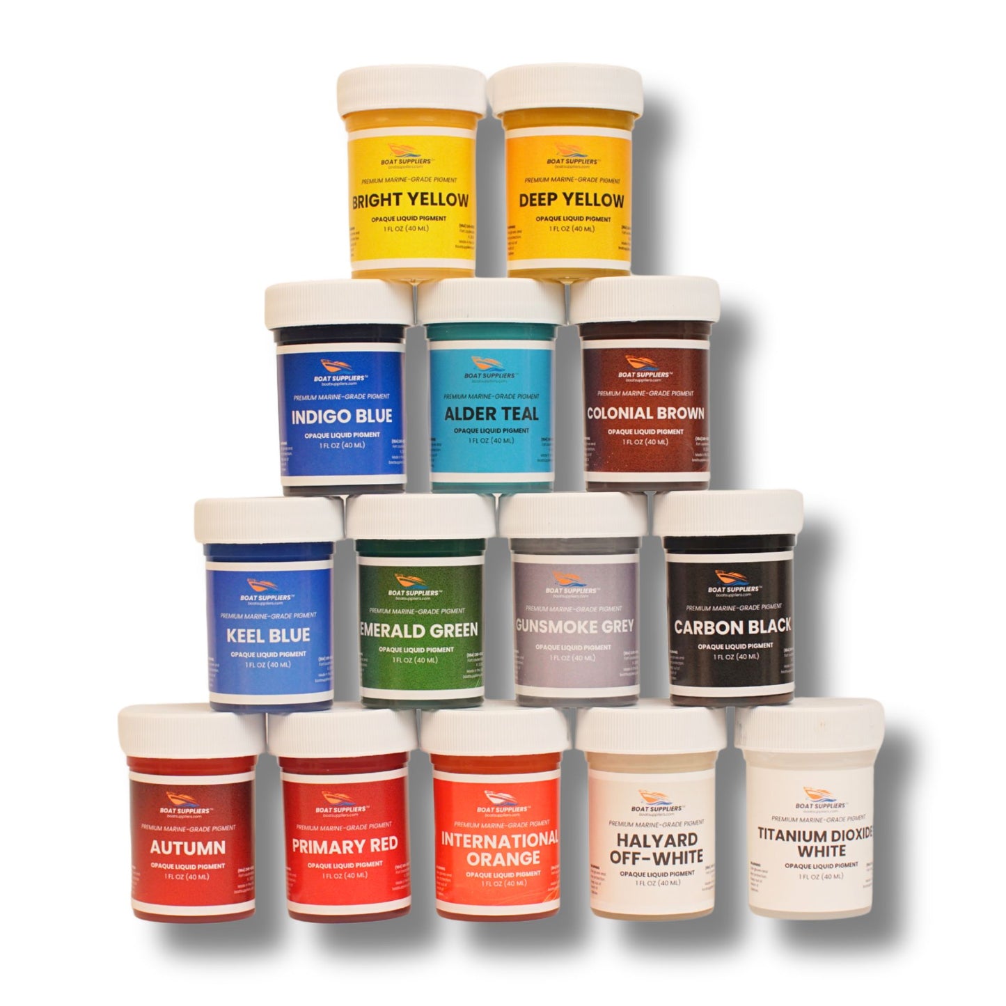 Boat Suppliers Opaque Liquid Pigment Sampler Pack - 14 Colors