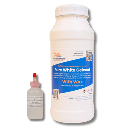 Pure White Gelcoat with Hardener - With Wax