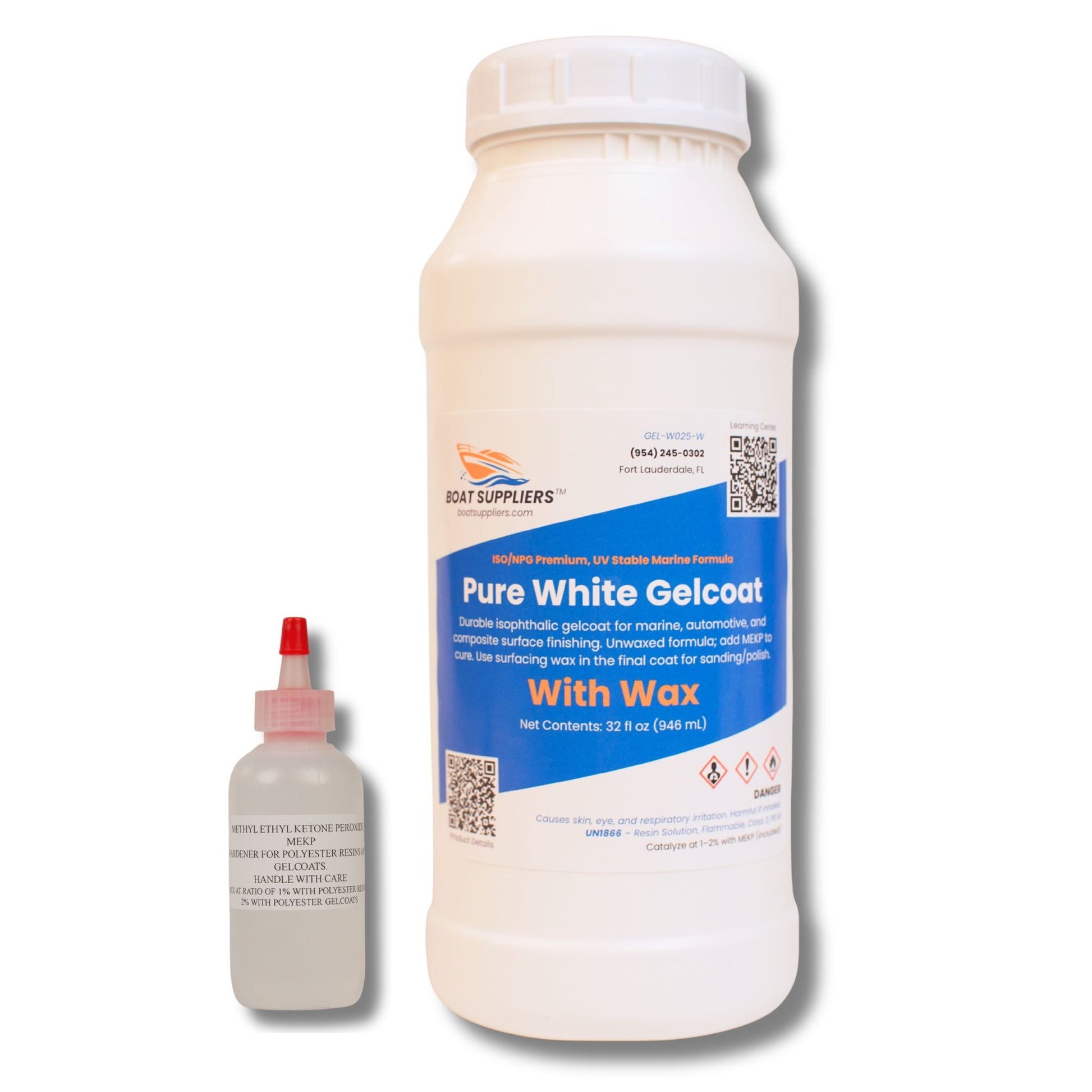 Non-Skid Deck Gelcoat Kit - White Gelcoat with Non-Skid Additive
