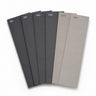 Finish and polish wet dry sandpaper pack, six sheets fanned showing 600 to 3000 grit