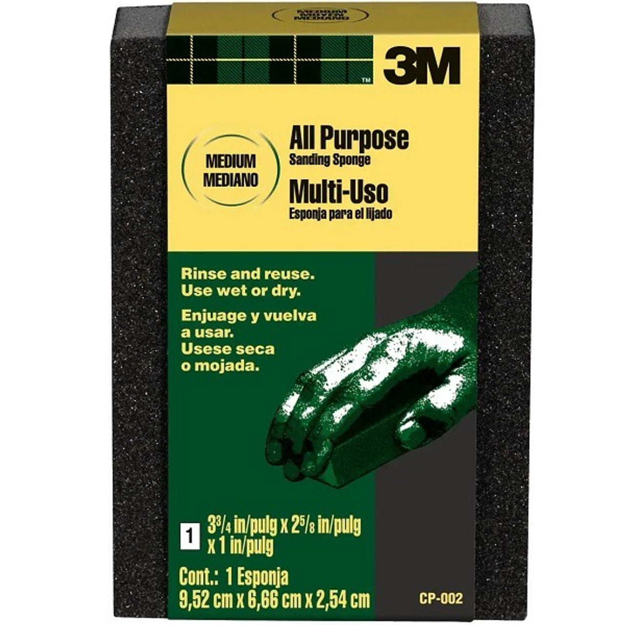 3M All Purpose Sanding Sponge - CP002 Medium Grit