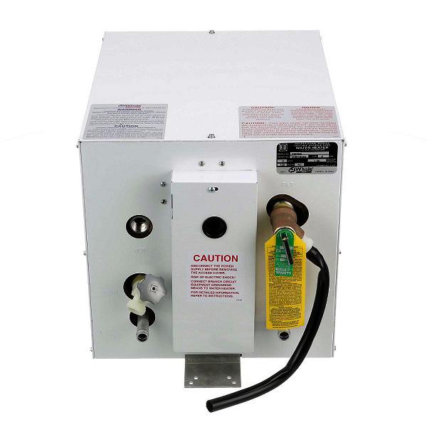 Whale 120V 6 Gallon White Epoxy Marine Water Heater w/Front Exchange