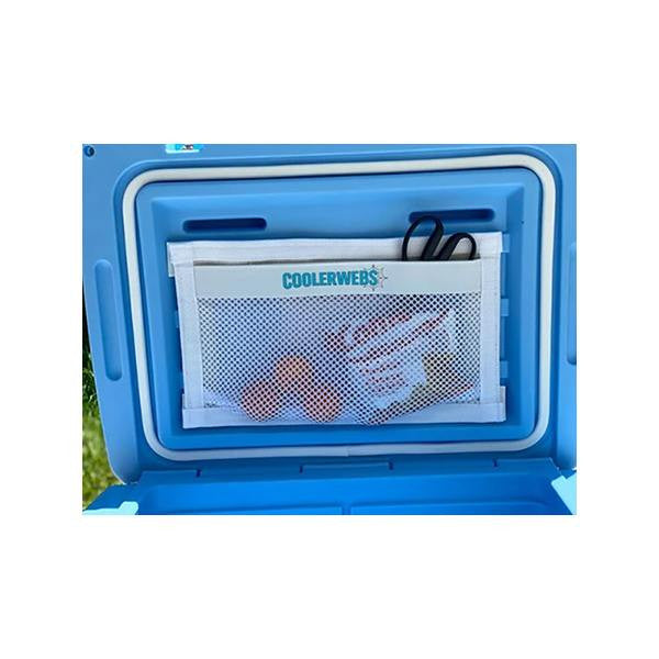 CoolerWebs 15"W x 9"H White Hook & Loop Adhesive Pouch
