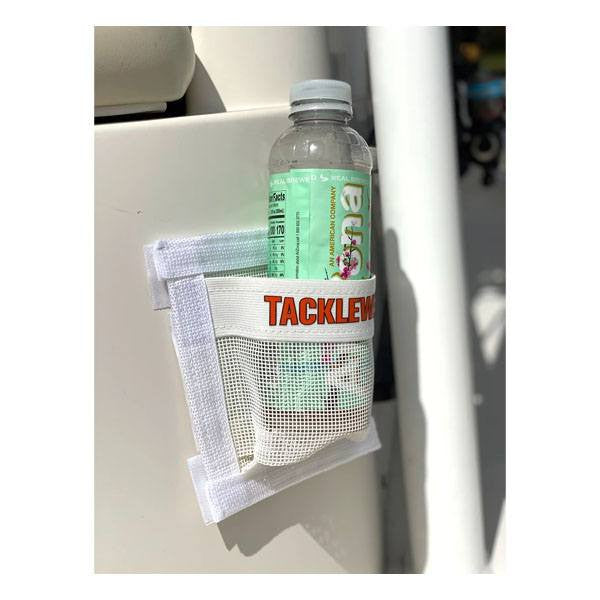 No Drill Cup Holder Hook/Loop Adhesive Pouch - White